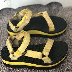 Black and Yellow Platform Tevas